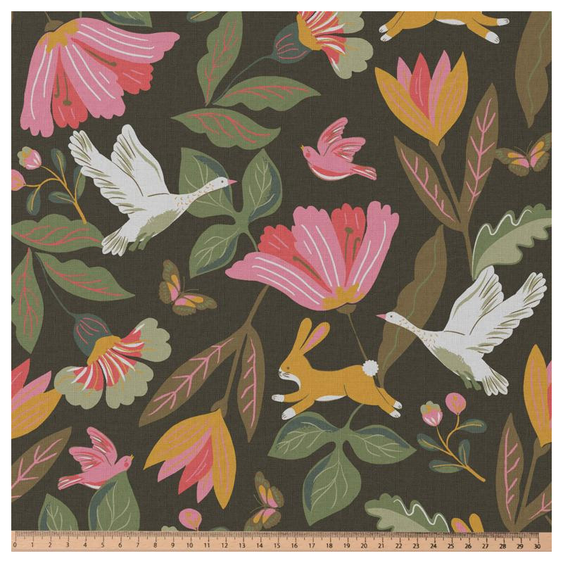 Printed Cotton NORFOLK Cocoa / Coffee